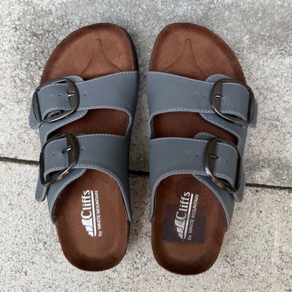 Cliffs Gray Double Buckle Sandals - Picture 4 of 8